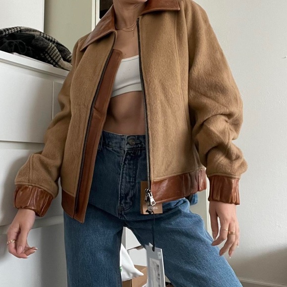 NWT Anderson Bell Beige Brushed Bomber - Picture 2 of 6